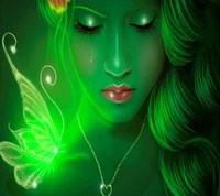 Embrace of Love: A Green Goddess with a Heart