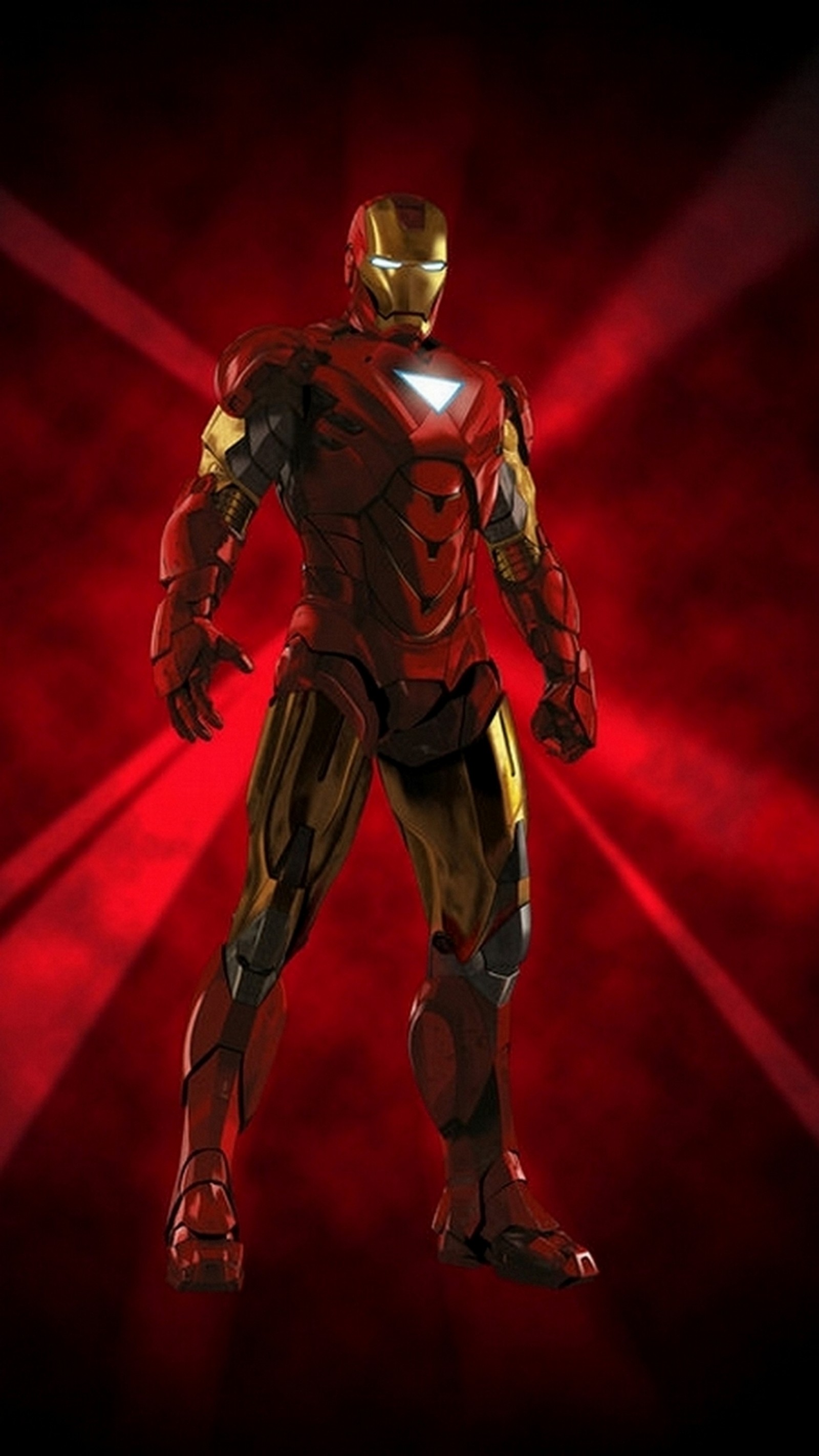 Un primer plano de iron man de pie frente a un fondo rojo (personaje, entretenimiento)