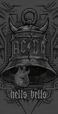 AC/DC "Hells Bells" Kunst mit Glocke und Gitarelementen