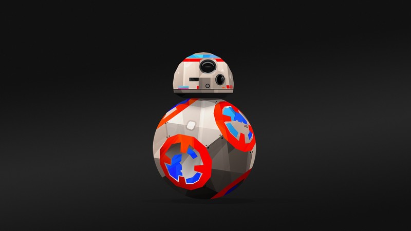 Дроид bb-8 из звездных войн на черном фоне (кронос, kronos, звёздные войны, starwars)