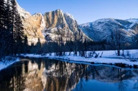 invierno, montaña, nieve, formas montañosas, naturaleza