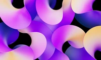 Colorful Purple and Gradient Curves in Abstract Design