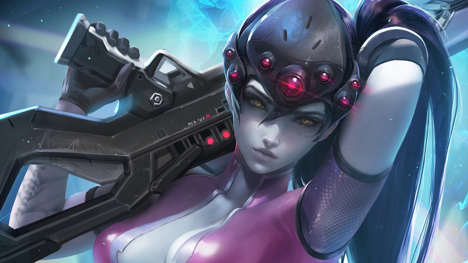 Скачать обои вдова, widowmaker, overwatch, видеоигра