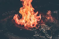 flame, bonfire, fire, heat, water wallpaper