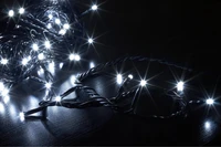 Illuminated Black Garland: LED Lights in the Darkness