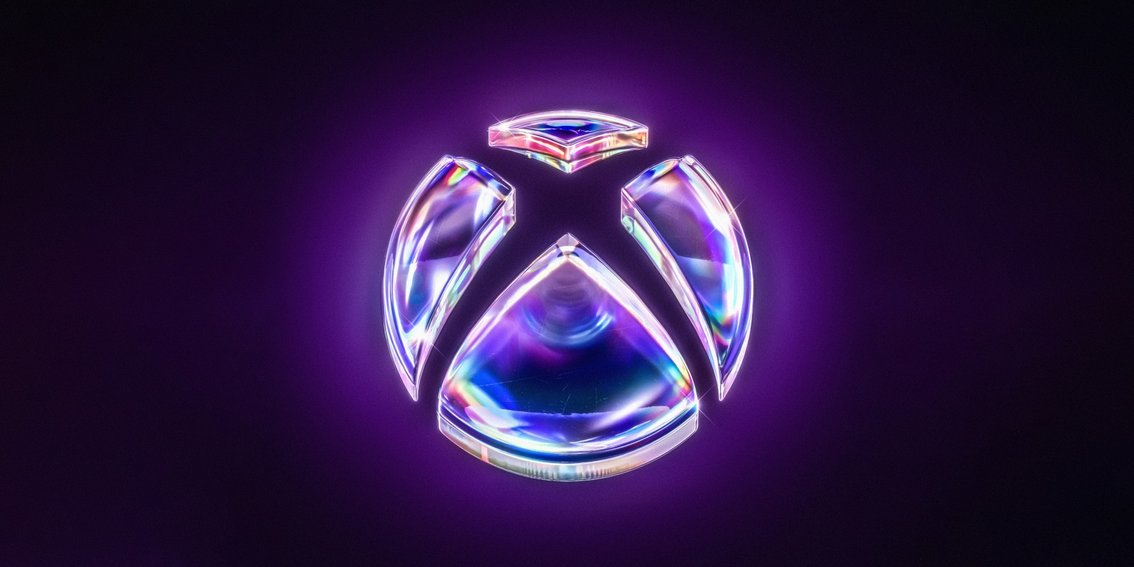 Um close em um objeto brilhante com um diamante nele (logotipo do xbox, fundo roxo, 5k, ultra amplo, tecnologia)