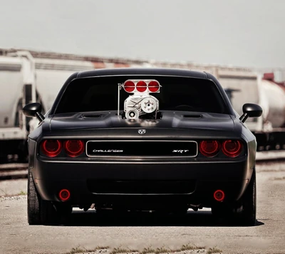 negro, dodge challenger, muscle cars, rojo, camino