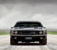 noir, voiture, challenger, génial, dodge