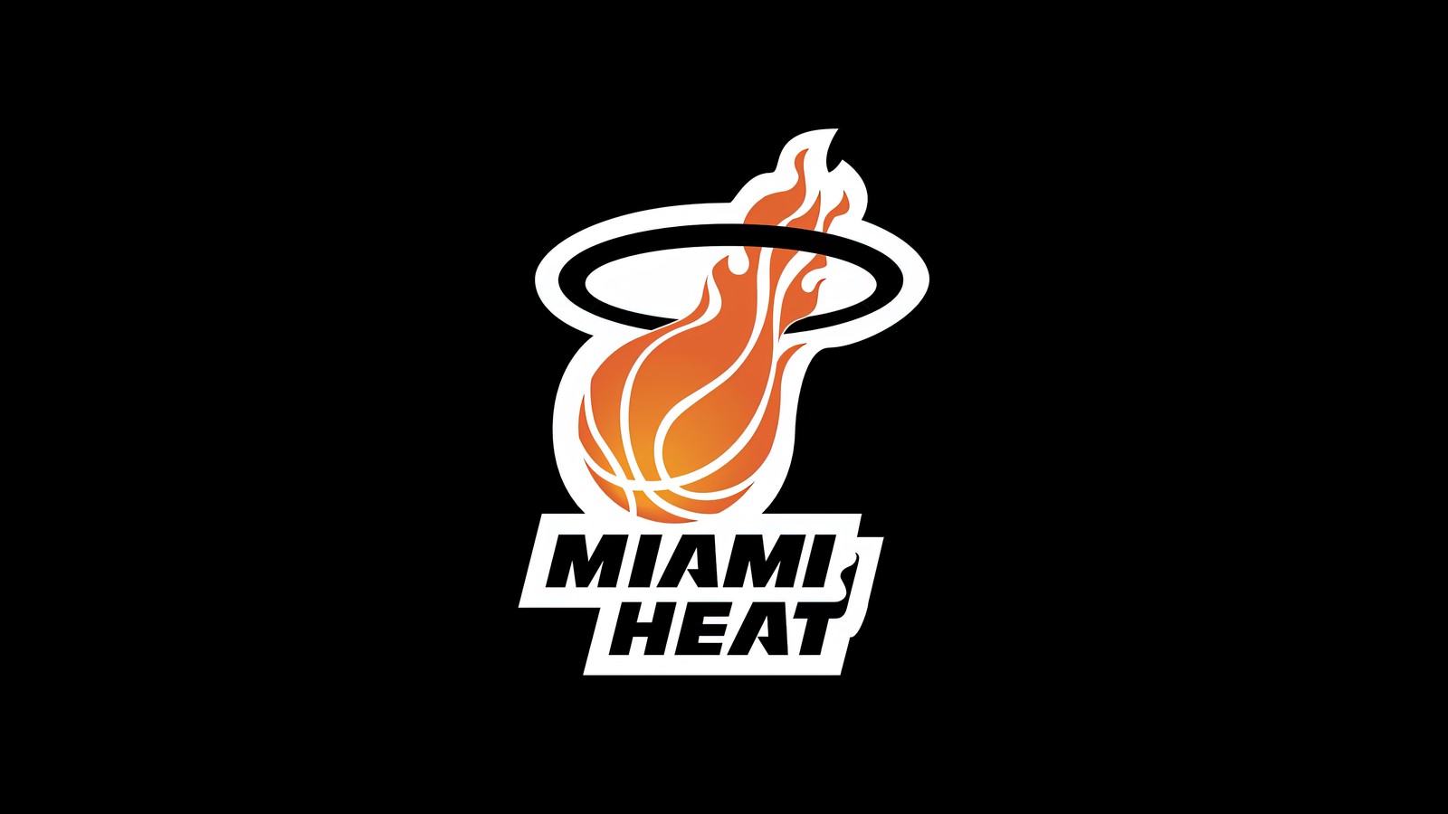 Logotipo do miami heat em fundo preto (miami heat, equipe de basquete, logotipo, fundo preto, esportes)