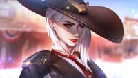 Скачать обои ashe, overwatch, видеоигра