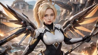 mercy, ai art, overwatch 2, 5k, games wallpaper