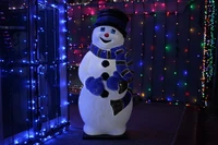 bonhomme de neige, noël, nouvel an, éclairage, neige