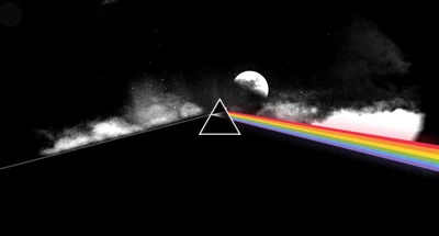 темная сторона луны, pink floyd, свет, атмосфера, ночь