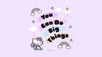 you can do it, hello kitty, motivational quotes, pastel purple, quotes wallpaper