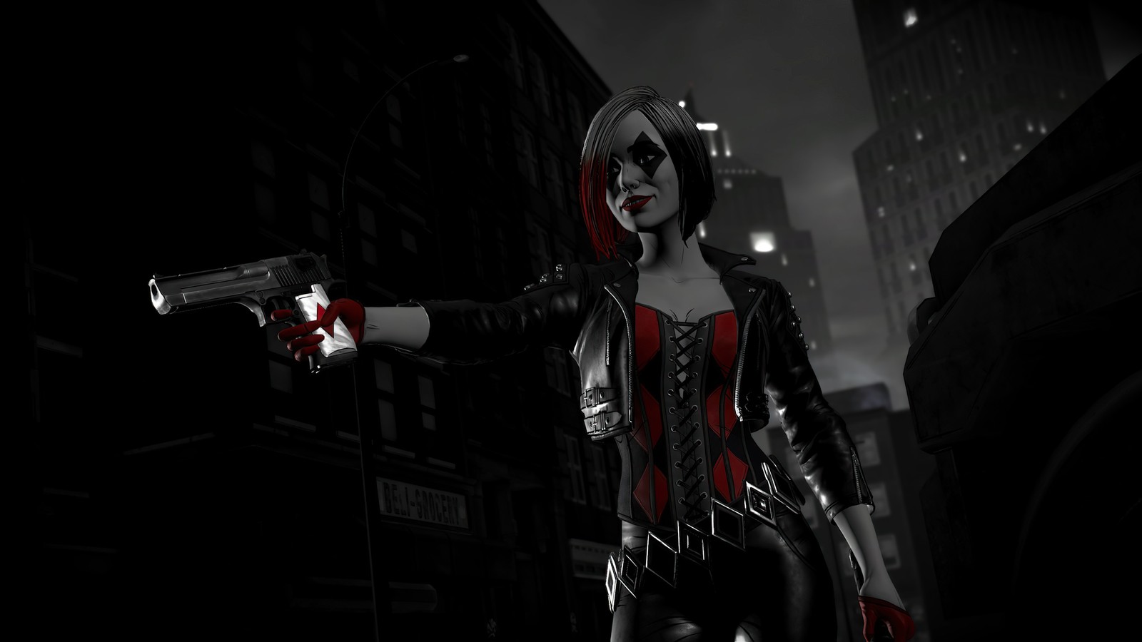 Lade harley quinn, telltale batman shadows edition, videospiel Hintergrund herunter