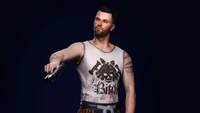 V de Cyberpunk 2077: El chico de la calle con ropa urbana y un arma