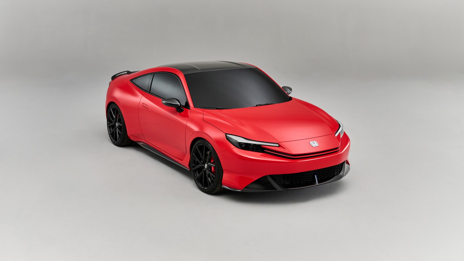 Un coche deportivo rojo se muestra en un estudio (honda prelude, coches conceptuales, 2024, 5k, 8k)