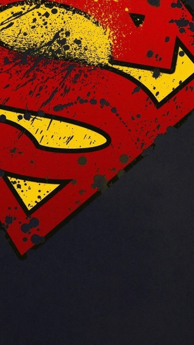 Émblème de Superman en gras avec texture grunge