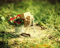 Romantic Journey with Flowers and Love