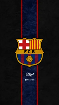 Logo del FC Barcelona sobre un fondo oscuro