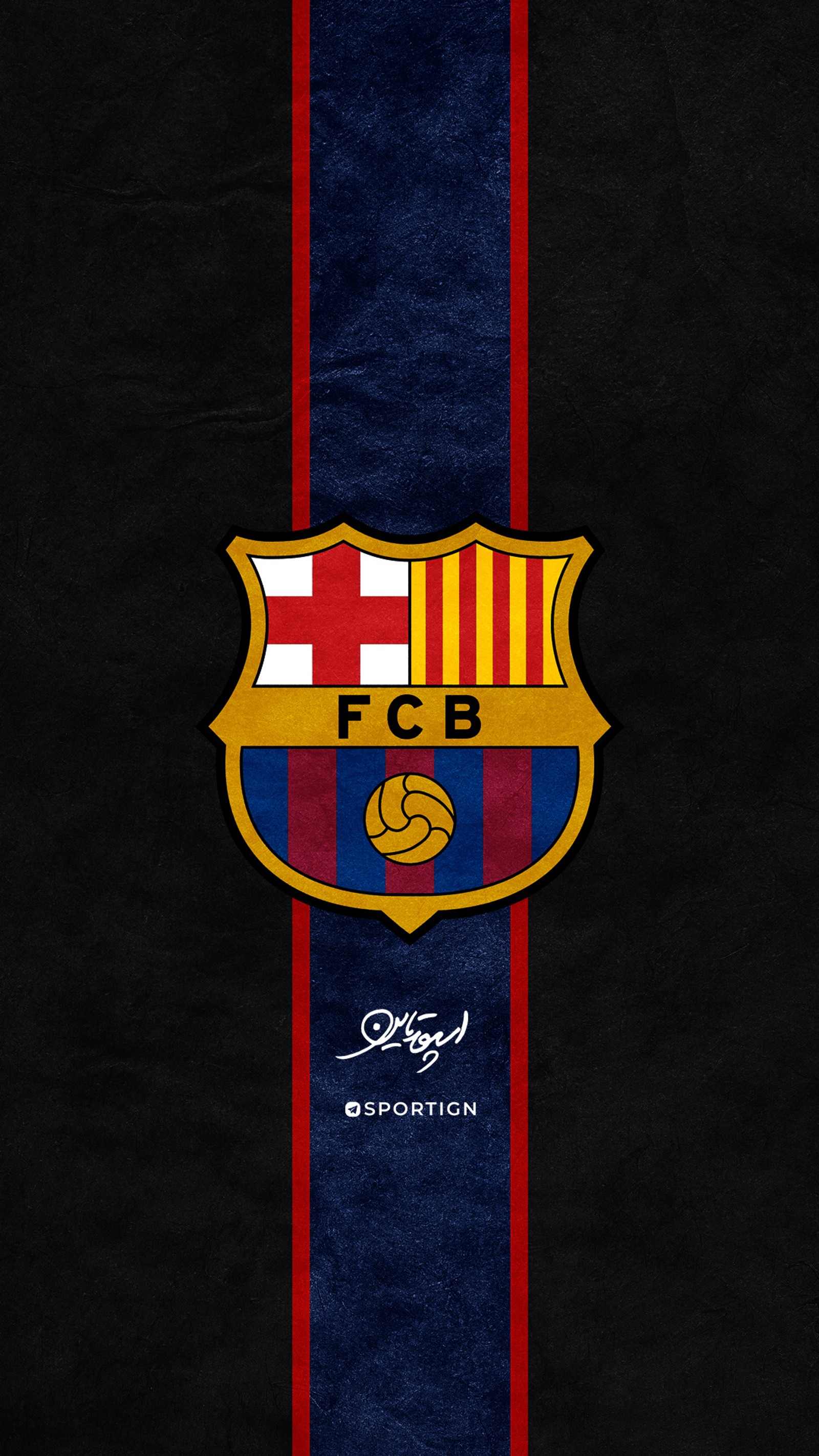 Un primer plano del logo de un equipo de fútbol en un fondo negro (barca, barcelona, fútbol, logotipo)