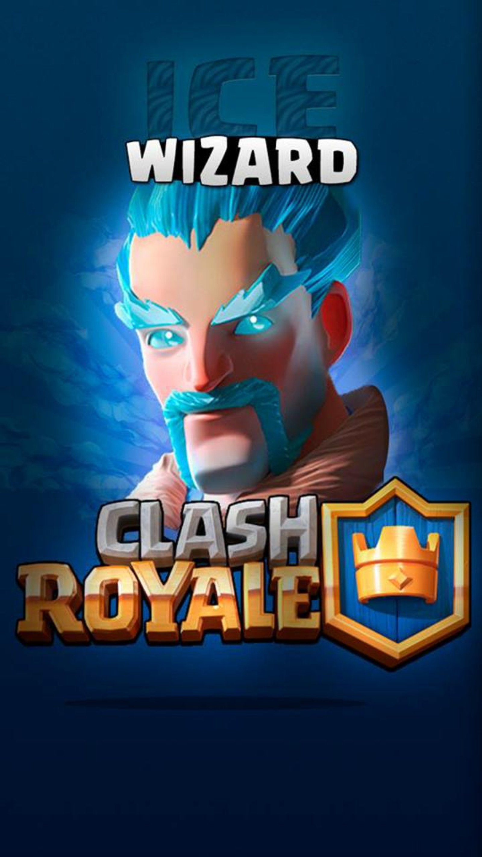 Um cartaz para o jogo clash royale (jogos, mago do gelo, royale)