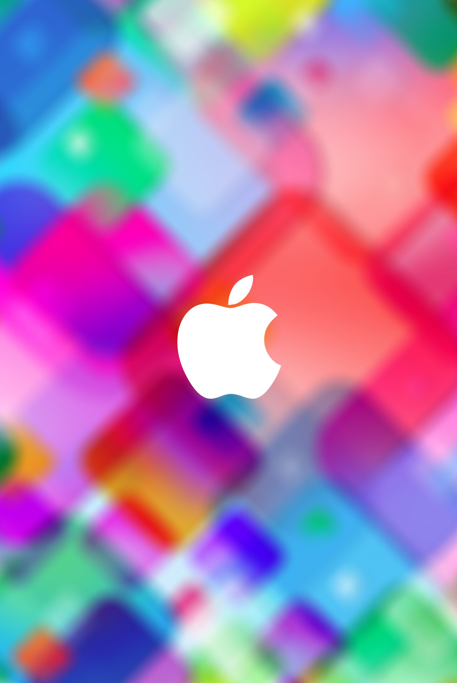 Un logo de apple sobre un fondo colorido con un fondo borroso (manzana, logotipo, wwcc)