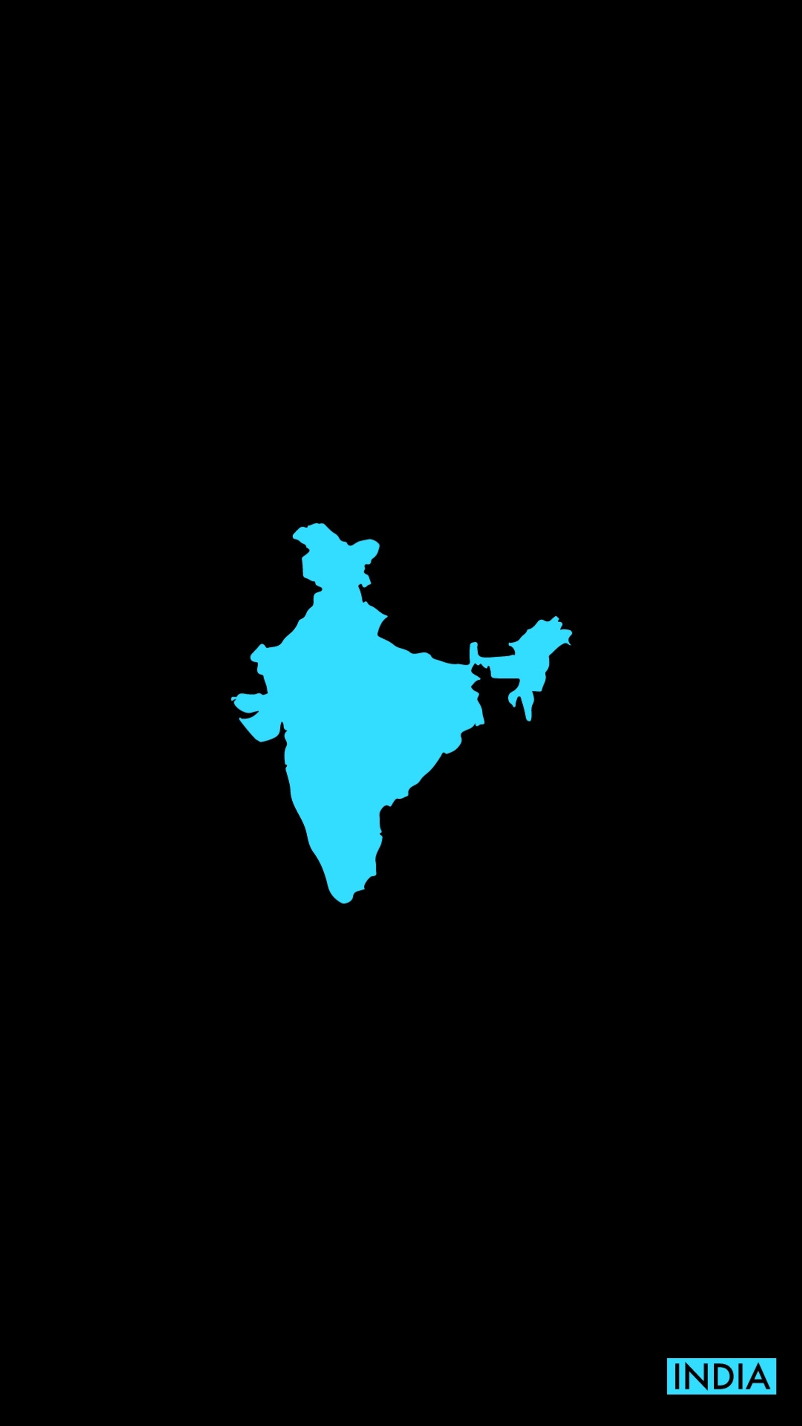 Arafed map of india in blue on a black background (india map, love)