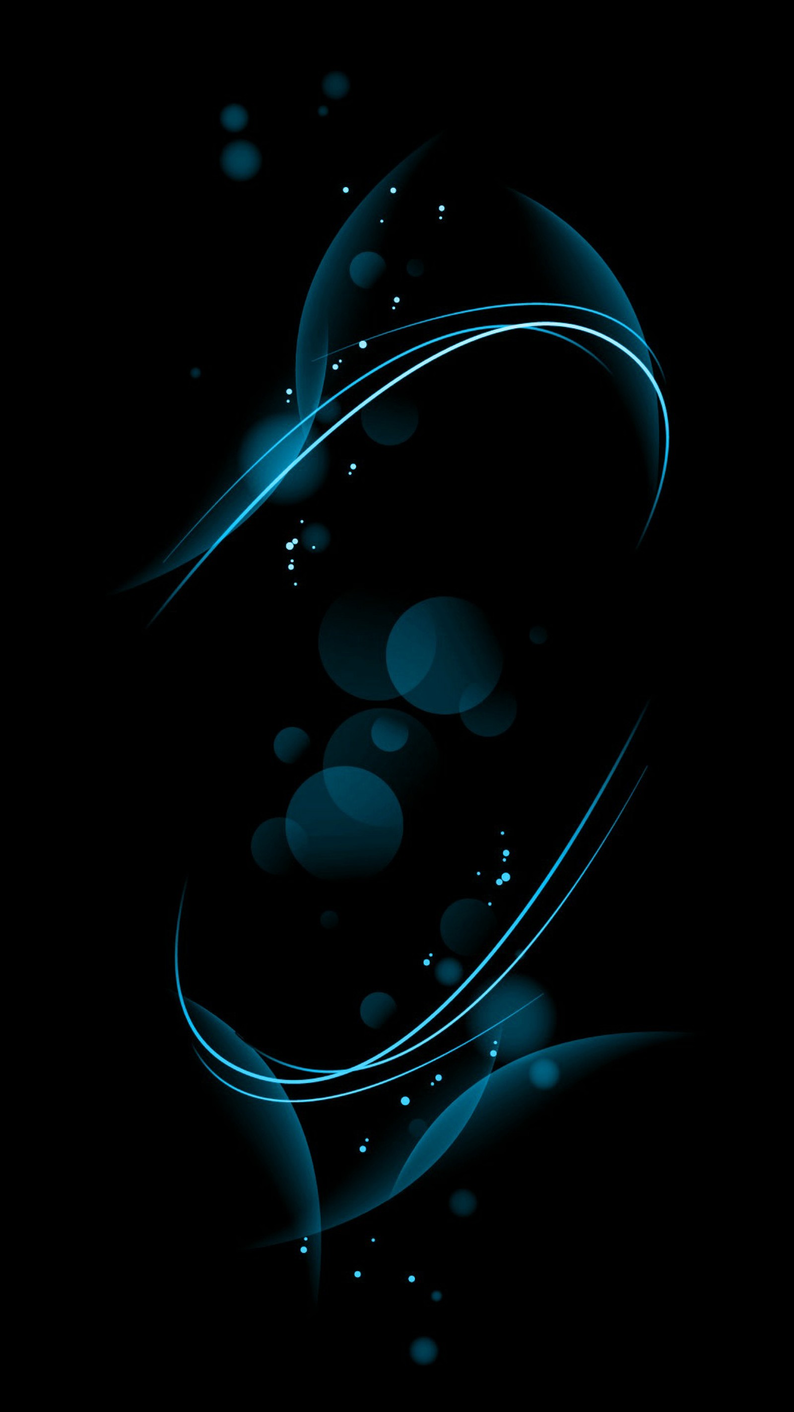 A close up of a black background with a blue swirl (abstract, blue, edge new, wallpapers, digital)