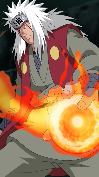 Jiraiya Unleashing His Powerful Technique in Naruto Anime