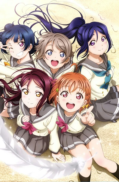 aquors, chika, kanan, love live sunshine, riko