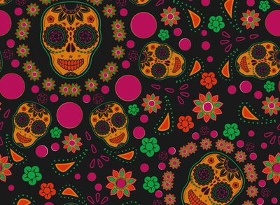 Buntes abstraktes florales Totenkopf-Muster