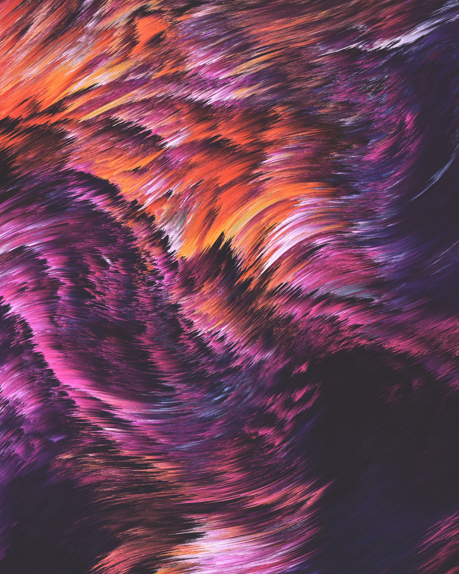 A close up of a colorful abstract painting of waves (pixels, glitch art, space artwork, vibrant, abstract)