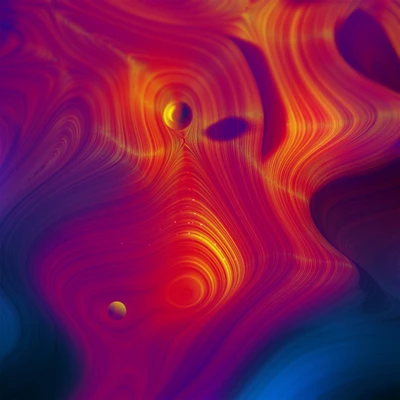 Curvas vibrantes e linhas fluidas em padrões neurais abstratos