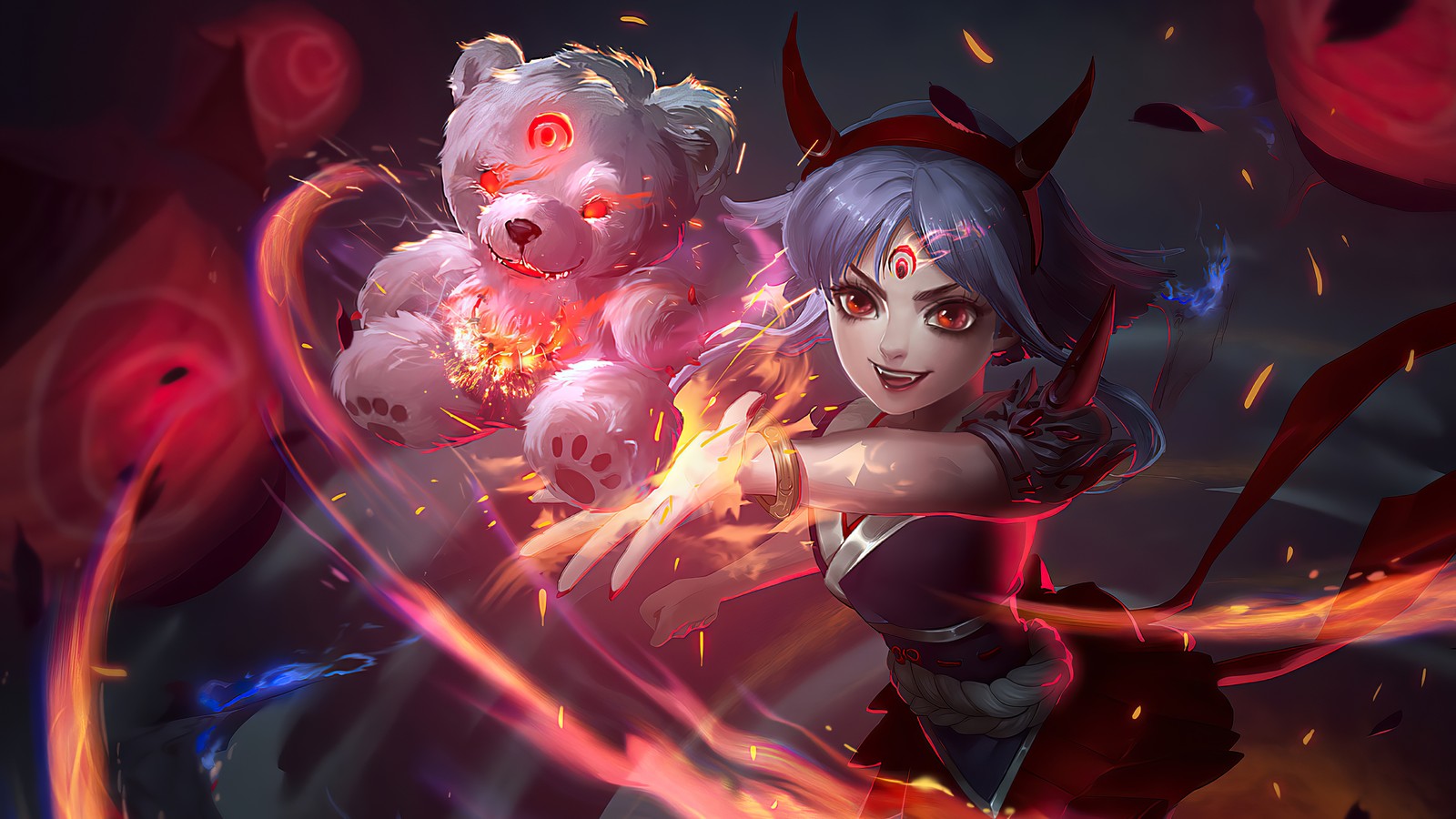 Baixar papel de parede annie, lua de sangue, lol, league of legends, jogo de vídeo