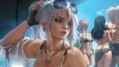 ciri, the witcher 3 chasse sauvage, the witcher 3 wild hunt, jeu vidéo, art