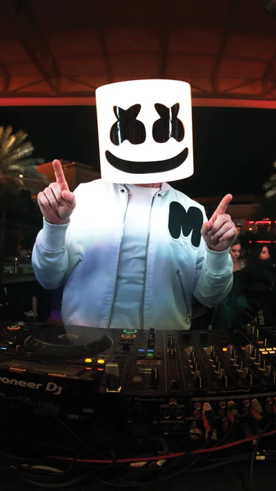 DJ in Marshmallow Costume with SoundCloud Vibe at Entertainment Event