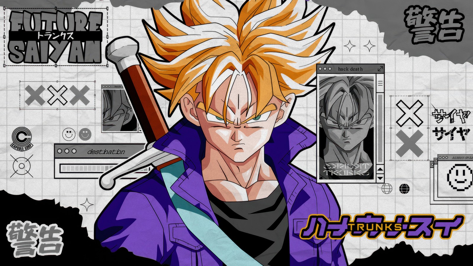 Papéis de parede dragon ball z papéis de parede dragon ball z papéis de parede dragon ball z (trunks, future saiyan, dragon ball super, fundo monocromático, anime)