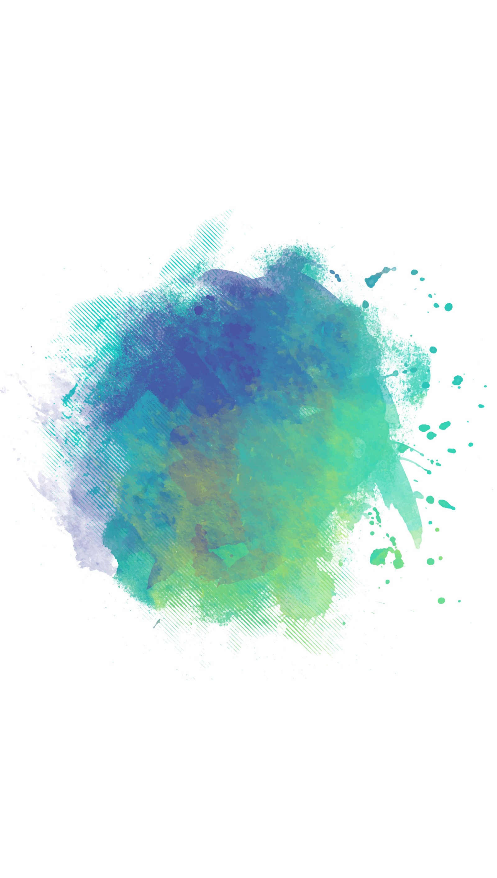 A close up of a blue and green watercolor stain on a white background (abstract, art, design, paint, splatter)