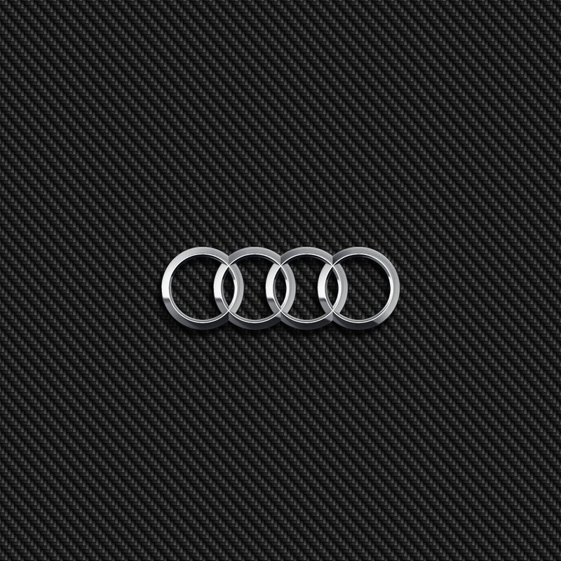 Логотип audi на черном углеродном фоне (audi, значок, эмблема)