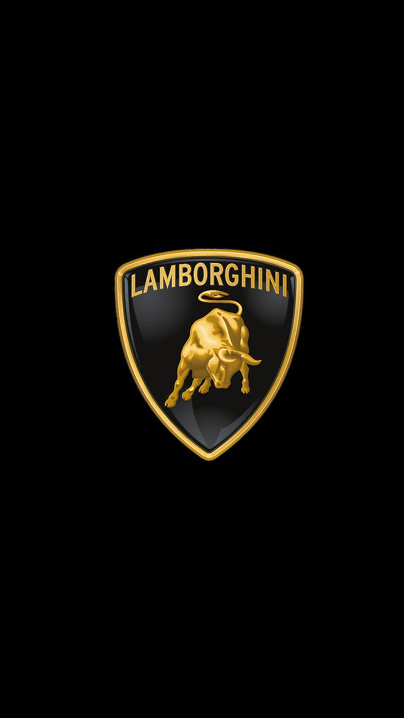 Черно-золотой логотип на черном фоне (lamborghini, логотип)