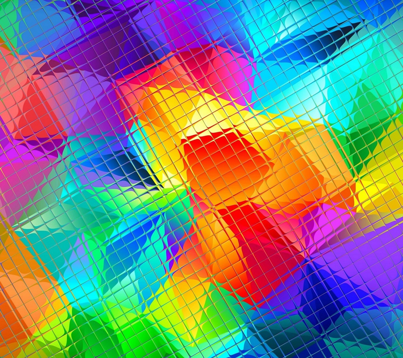 Brightly colored abstract background with a meshed design (crystal, galaxy, s5, samsung)