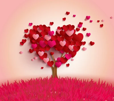 Heart Tree of Love: A Vibrant Celebration of Affection