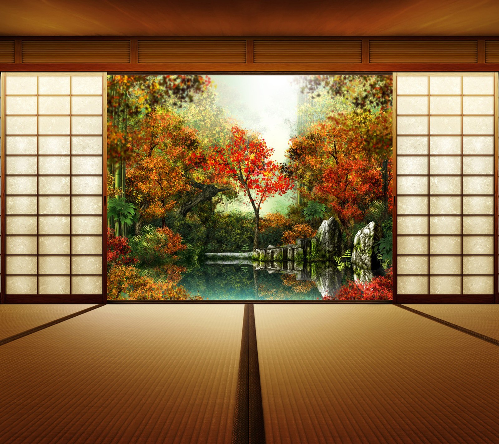 Download japanese garden, nexus, wallpaper for free