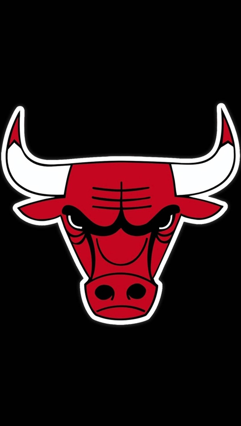 Логотип chicago bulls на черном фоне (чикаго, chicago, бык, красный, быки)