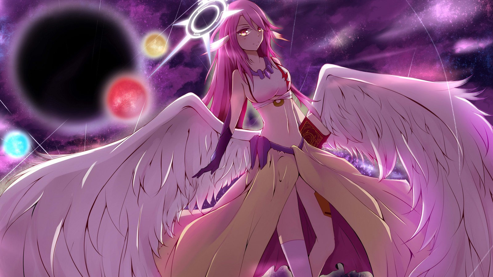 anime, long hair, cartoon, angel, supernatural creature wallpaper