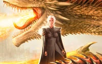 daenerys targaryen, game of thrones, dragon, mythology, illustration