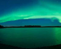 aurora, nature, green, blue, horizon