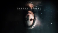 Um retrato assombroso de uma jovem com uma atmosfera sinistra, capturando a essência inquietante do jogo de horror "Martha está morta.