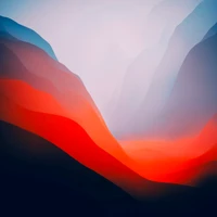 macos monterey, stock, orange, light, layers wallpaper